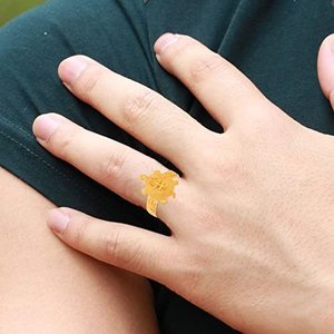 Bague en laiton plaqué or Shiva Trishul Damru Tortoise, Vaastu Fengshui Kachua, pour homme et femme, bijou statement - Product Image 6