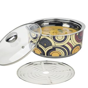 หม้อตุ๋นสแตนเลสทรงกลมขนาด 24 ซม. พร้อมฝาแก้ว - Product Image 4