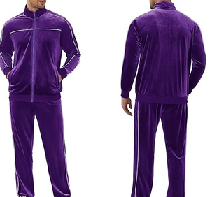 Conjunto Deportivo de Terciopelo, Corte Ajustado, Cintura Elástica, Transpirable, Informal, para Otoño, Entrenamiento Deportivo, Color Sólido Personalizado - Product Image 4