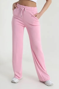 EVERGLOW High Quality Women Casual Loose Elastic Waist Solid Pockets Welvit <b>Trouser</b> Breathable Anti-static 100% Polyester Wide - Product Image 6