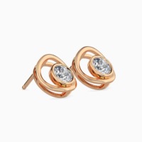 Серьги DVINS JEWELS женские с бриллиантами, 14-каратное розовое золото, роскошные, с выращенными в лаборатории бриллиантами 0.5 карата, огранка «Бриллиант», сертификат IGI, для свадьбы