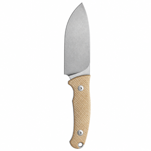 Cuchillos de Caza Profesionales con Empuñadura Texturizada Color Bronceado, Hoja Ancha de Acero Stonewashed para Campismo, Bushcraft y Actividades al Aire Libre - Product Image 1