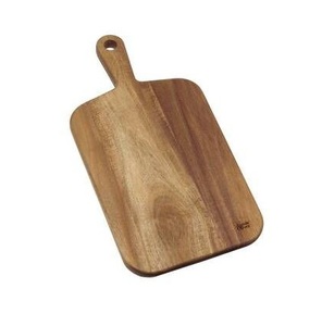 Planche à découper en bois naturel, planche à découper en bois massif faite à la main, planche de service de cuisine avec poignée, design rustique - Product Image 1