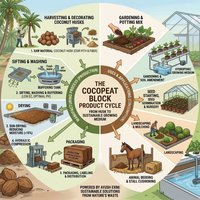 Bloc de tourbe de coco à haute expansion et faible teneur en EC, 5 kg, substrat de culture hors sol pour la couche de substrat et la germination des champignons