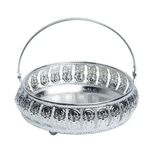 Modern Rectangular <b>Mirrored</b> Jewelry Box with Gold Chain Handle Metal Storage Tray for <b>Table</b> <b>Top</b> Decorative Use - Product Image 2