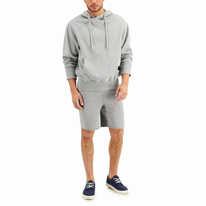 Ensemble sweat à capuche et short en molleton bouclette 100 % coton, 500 g/m², avec impression en relief, personnalisé pour fabricants - Product Image 1