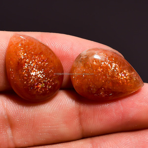 พลอยรูปลูกแพร์สีส้ม21X15X6mm อัญมณีหลวมจากธรรมชาติที่ยอดเยี่ยมสำหรับการทำเครื่องประดับ - Product Image 2