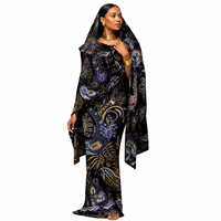 Toub Soudanais Premium 100% Polyester Voile Haute Qualité Imprimé Numérique Modeste Léger Ensemble Châle Femme Africaine Musulmane Ethnique