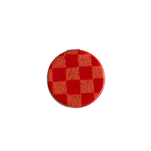 Specchio tascabile a scacchiera da 6,3 cm, rotondo, compatto, con custodia, per donna, da viaggio - Product Image 1