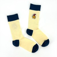 Calcetines Casuales de Jacquard Tejido de Alta Calidad OEM, 100% Algodón, Transpirables, Suaves, para Uso Diario, Diseño Divertido con Animales para Hombre y Mujer