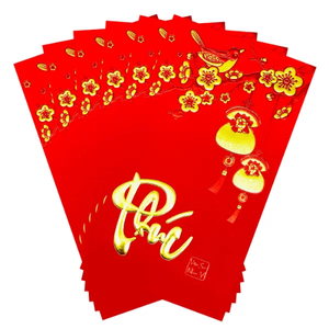 Enveloppe rouge personnalisée avec logo pour le Nouvel An Chinois, mariage, anniversaire, enveloppe porte-bonheur, mini format pour les fêtes de l'An Nouvel 2027 - Product Image 2