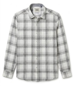 Camisa Casual a Cuadros de Doble Botonadura para Hombre Enovate Logan, Manga Larga, Cuello Camisero, Transpirable, Tejido de Lino/Algodón, Logotipo en el Cuello Trasero - Product Image 1