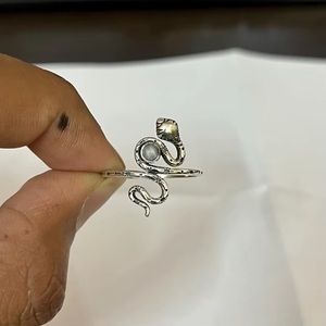 925 Sterling <b>Silver</b> Moonstone <b>Snake</b> <b>Ring</b> Handmade Star Statement <b>Ring</b> Mystic Bohemian Fashion Jewelry for Women - Product Image 2