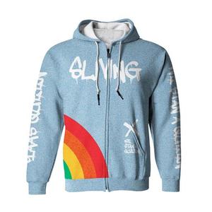 เสื้อฮู้ดดี้พิมพ์ลายฉลามสำหรับผู้ชาย สีดำขาว ลายสัตว์ พิมพ์โลโก้ด้านหน้าด้วยเทคนิค Sublimation Transfer แขนเสื้อแบบปกติ ผ้า French Terry - Product Image 5