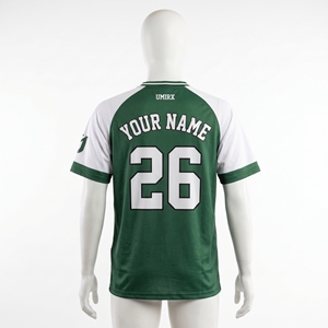 Maillot de basket vert et blanc à col en V, manches courtes, uniforme d'équipe, impression numérique, t-shirt de sport 100% polyester mesh unisexe - Product Image 2