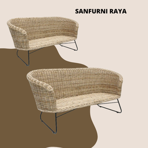 เฟอร์นิเจอร์กลางแจ้งโซฟาสวนหวายหวายสองที่นั่งเฟอร์นิเจอร์ลานใช้โดยตรงผลิตภัณฑ์คุณภาพสูงในราคาไม่แพง - Product Image 5