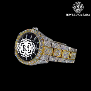 Montre en diamant blanc de qualité supérieure, sertie de pierres, et design éclatant pour hommes, disponible à un prix compétitif depuis l'Inde. - Product Image 2