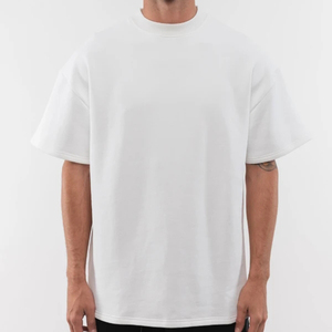 เสื้อยืดโอเวอร์ไซส์ผู้ชาย ดีไซน์ล่าสุดสำหรับฤดูร้อน ผ้าฝ้ายหนานุ่ม คุณภาพดี ทรงไหล่ตก แบบเรียบง่าย สไตล์ฮิปฮอป ไม่มีลาย - Product Image 2