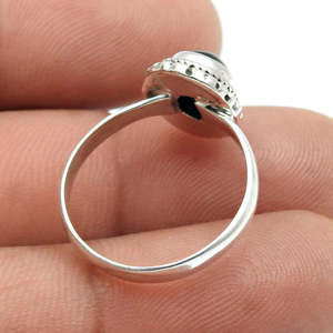 Traditional Ethnic 925 Sterling <b>Silver</b> <b>Ring</b> In Boho Style Oval Shaped <b>Garnet</b> Gemstone <b>Rings</b> Unisex Design Wholesale Price <b>Ring</b> - Product Image 3