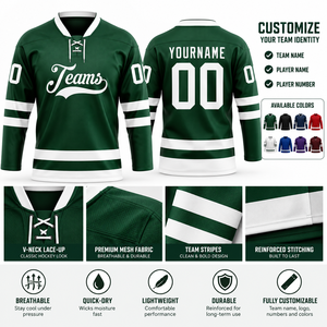Maillot de hockey sur glace personnalisé sublimé, en maille polyester respirante, tenue d'équipe, nom et numéro du joueur personnalisés, manches longues, col en V, unisexe - Product Image 5