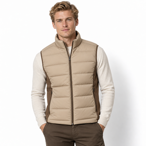 Gilet hybride pour homme, offrant une protection légère, un mouvement confortable et un style pratique pour la randonnée, les voyages et les loisirs. - Product Image 1
