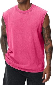 Débardeurs Homme Personnalisés à Logo Brodé Respirants Coupe Musclée Unie Sans Manches pour Entraînement en Mélange Polyester/Coton – Prix Usine - Product Image 6