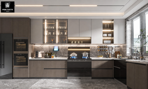 Meubles de cuisine sur mesure haut de gamme, cuisine modulaire moderne, design de cuisine de luxe, système d'appareils électroménagers intégrés <span class=keywords><strong>pour</strong></span> villa, appartement, OEM - Product Image 2