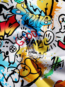 Sweat-shirt à imprimé graffiti pour femmes, col rond surdimensionné, manches longues, coloré, décontracté, streetwear, pull-over, mode urbaine - Product Image 4