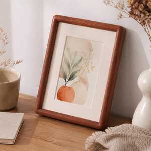 <b>Rounded</b> Corner Solid Wood Photo <b>Frame</b> for Tabletop Display, Natural Wood Decor - Product Image 6