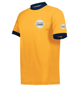 T-shirt en toile pour homme, coton peigné, avec coutures latérales contrastées - Product Image 3