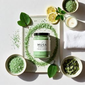 Sel de bain détoxifiant en pierre de sel de l'Himalaya éco-responsable, directement de l'usine, avec des notes de rose et d'agrumes pour une peau lisse et éclatante - Product Image 1