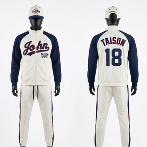 Survêtement de baseball pour homme en polyester interlock premium 260 GSM, veste zippée intégrale à rayures vertes, impression par sublimation personnalisée du logo. - Product Image 5