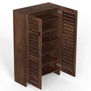 Meuble à chaussures Wimzoe au design moderne en bois d'ingénierie, à deux portes, avec étagères fermées pour le rangement des pantoufles et des chaussures - Product Image 4