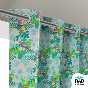 Achetez des rideaux d'extérieur imprimés imperméables en tissu polyester teint en masse pour balcon, patio et espaces de jardin - Product Image 3