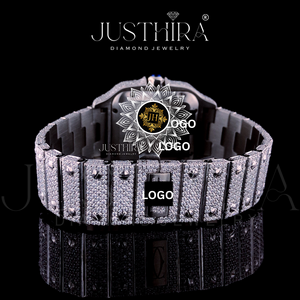 High End Stainless Steel Moissanite Diamond Watch with Iced Out Finish for Men’s Streetwear Collection Available for Sale - Product Image 4