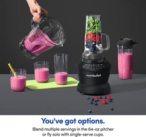 เครื่องปั่นขนาดเต็มสำหรับการปั่นและสมูทตี้คอมโบ1200W 7.75D สีดำด้าน x 8.07W X 16.97H - Product Image 6