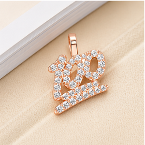 Collar con Colgante de Oro Sólido de 10K Chapado en Rodio, Personalizado con Número de la Suerte, Fecha Conmemorativa, Diamante Natural, Estilo Hiphop, Unisex, Regalo - Product Image 4