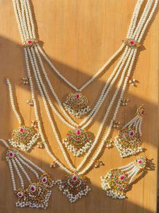 Latest Designs 2026 Stainless Steel <b>Pakistani</b> Indian Sets Women Fashion Chains Necklaces Earrings Trendy Antique Gold Plated - Product Image 3