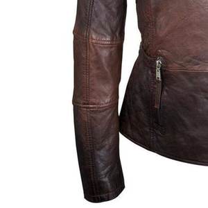 Nouvelles vestes pour femmes en cuir véritable, style vintage, avec logo personnalisé, couleur marron, pour l'hiver, manteaux élégants, blousons bomber streetwear. - Product Image 6