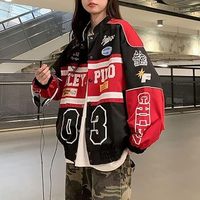 Blouson universitaire matelassé coupe-vent à col montant, personnalisé OEM, avec lettrage, pour homme et femme, 100 % coton, streetwear d'hiver