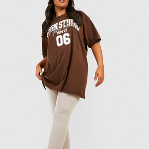 เสื้อยืดพิมพ์ลายกราฟิกขนาดใหญ่สำหรับผู้หญิง ทรงหลวม ผ้าฝ้ายผสมเนื้อนุ่ม แขนสั้น สไตล์ลำลอง สตรีทแวร์ เสื้อยืดฤดูร้อน - Product Image 1