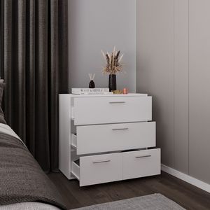 Commode large à quatre tiroirs Alpine White pour le rangement de la chambre à coucher - Product Image 2