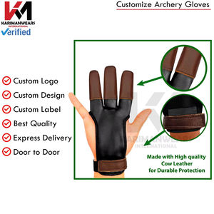 Guantes de Tiro con Arco de Cuero Duradero, Ligeros, Transpirables y Cómodos para Arco, Flecha y Entrenamiento - Product Image 5