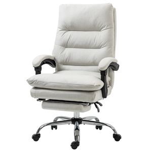 Sedia da Ufficio Bianco Crema con Funzione Massaggio per Uso in Lounge, Computer e Conferenze - Product Image 6