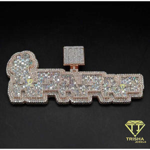 <b>Custom</b> WE HERE Letter Pendant Iced Out Hip Hop <b>Necklace</b> Personalized WE HERE <b>Name</b> Pendant Fashion Jewelry - Product Image 4