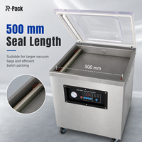 Machine d'emballage sous vide DZQ-500D à chambre unique, mode humide et sec, 220V 900W, 20m³/h, barre de scellage de 500mm pour viande marinée et cornichons
