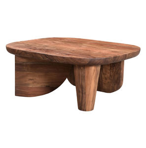 Diseño Escultural Único, Madera de Acacia Sólida, Bordes Curvos, Tablero de 2 Pulgadas de Grosor, Acabado Natural, Mesa de Centro de Lujo para Sala de Estar - Product Image 3