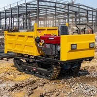 Mini-dumper compact sur chenilles multifonctionnel à benne basculante haute, 1, 2, 3 tonnes, 4x4, diesel, auto-chargeur, pour la construction