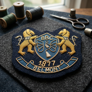 Écusson brodé BBC Belmont 1877 à coudre, badge en tissu au design classique pour vêtement - Product Image 6