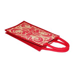 Bolsa para Botellas de Vino 100% Yute Natural con Asa Acolchada de Cuerda, Logotipo Personalizado, Bolsas de Compras para Dos Botellas de Whisky, para Regalos - Product Image 4